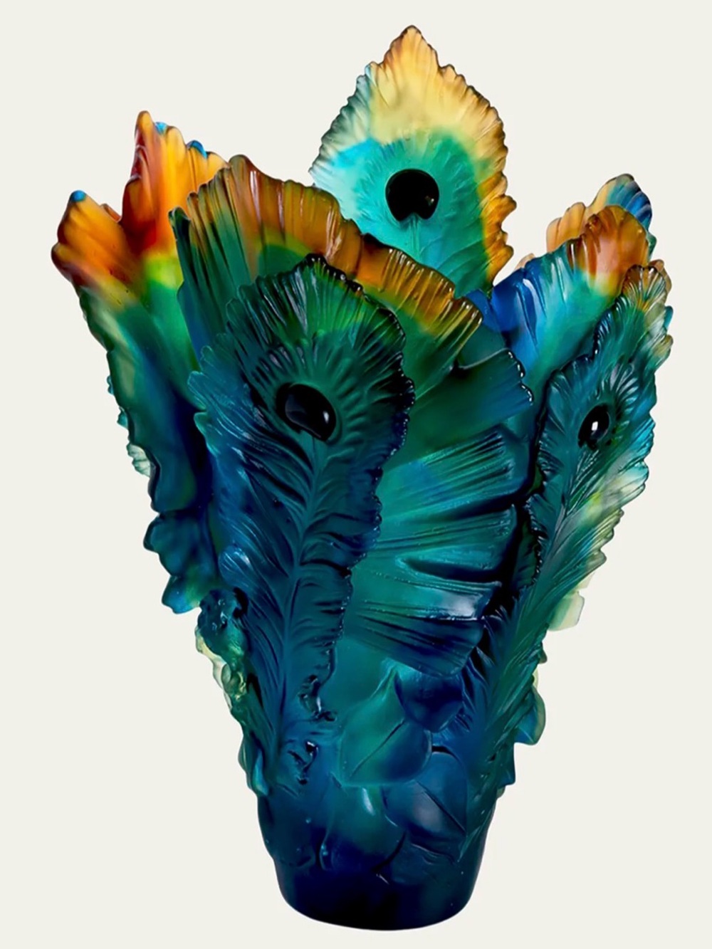 DAUM Fleur de Paon Vase - Large